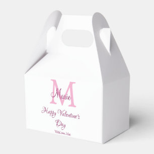 Happy valentine's day monogram pink name love girl favour box