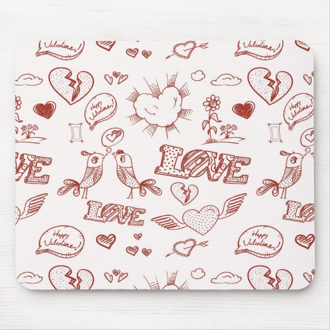 Happy Valentine's Day Mouse Mat (Front)