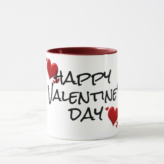 happy valentine's day mug gift idea love hearts (Center)