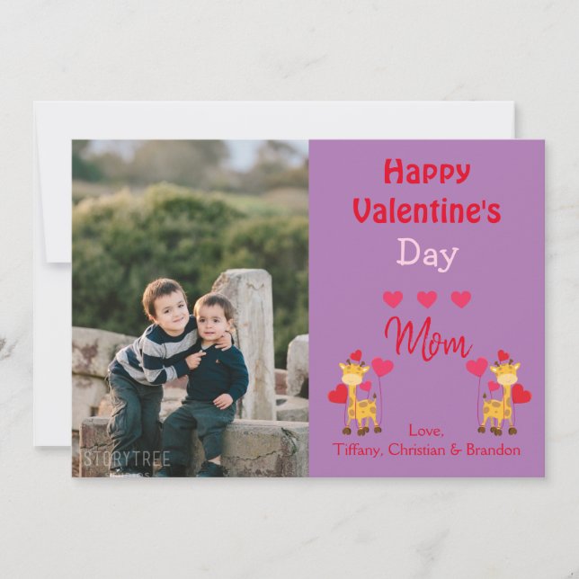 Happy Valentine's Day Mum Photo Safari Invitation (Front)