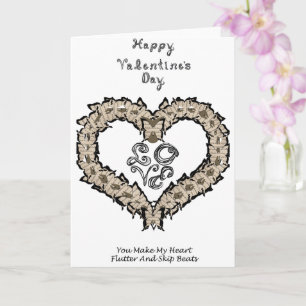 Happy Valentine's Day Musical Butterflies Heart Card