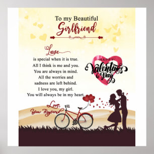 Happy Valentine's Day My Beautiful Girlfriend Poster