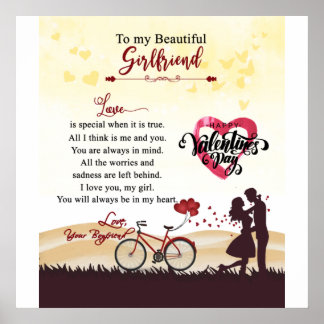 Happy Valentine's Day My Beautiful Girlfriend Poster