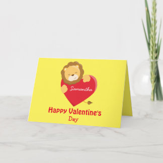 Happy Valentine's Day My Daughter Lion theme Card