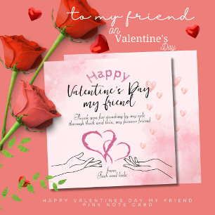 Happy Valentines Day my Friend pink Card