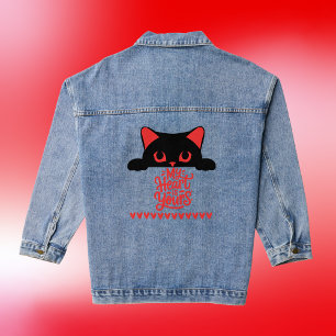 Happy Valentine's Day - My Heart Is Yours, Cat Denim Jacket