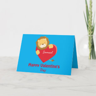 Happy Valentine's Day My Son Lion theme Card