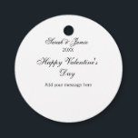 Happy Valentine's day name date message simple ele Favour Tags<br><div class="desc">For lovers like us</div>