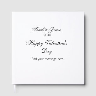 Happy Valentine's day name date message simple ele Guest Book