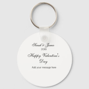 Happy Valentine's day name date message simple ele Key Ring