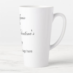 Happy Valentine's day name date message simple ele Latte Mug