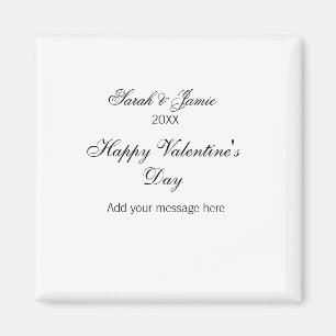 Happy Valentine's day name date message simple ele Magnet