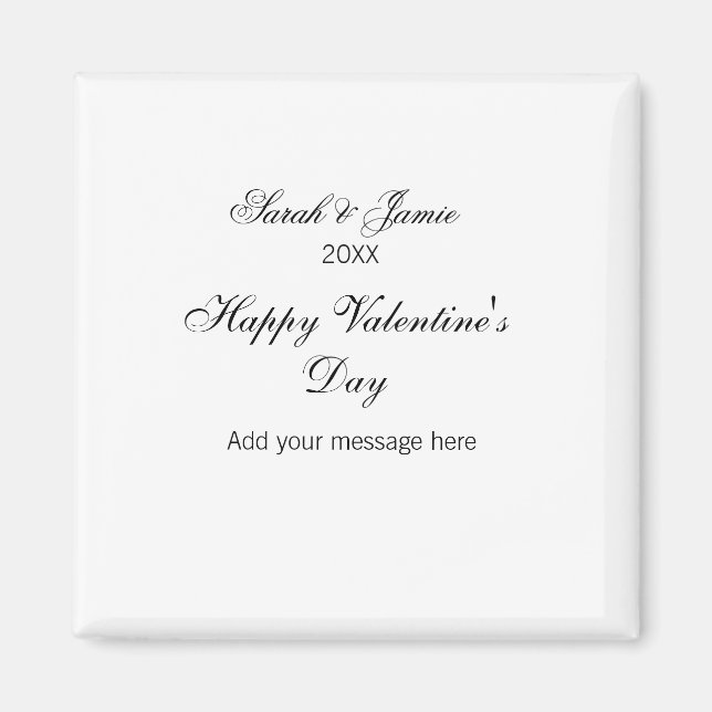 Happy Valentine's day name date message simple ele Magnet (Front)