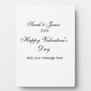 Happy Valentine's day name date message simple ele Plaque