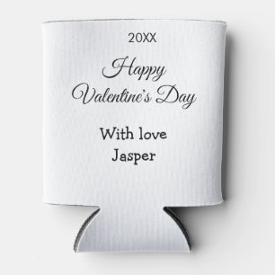 Happy Valentine's day name love simple year stylis Can Cooler