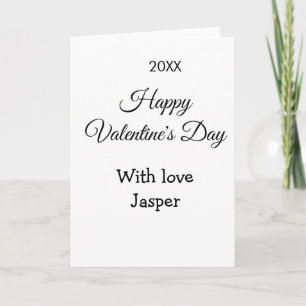 Happy Valentine's day name love simple year stylis Card