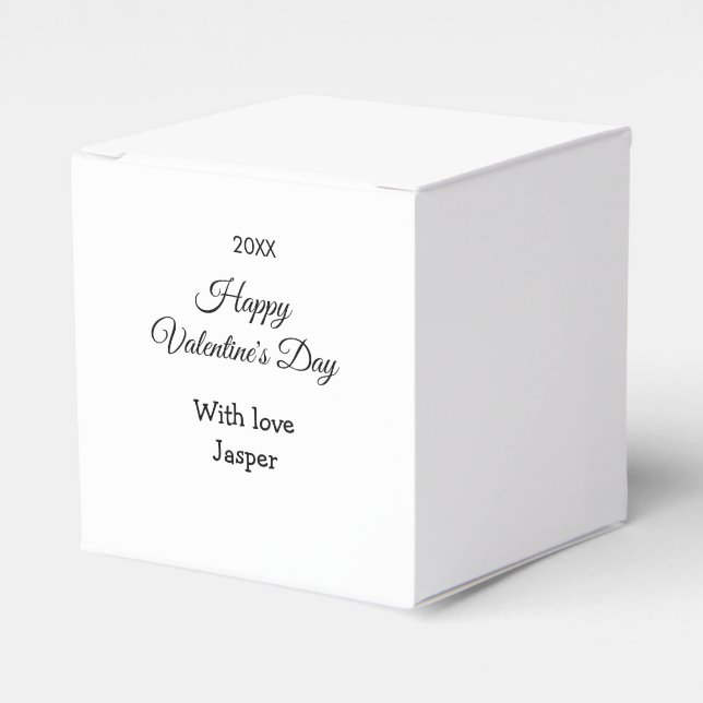 Happy Valentine's day name love simple year stylis Favour Box (Front Side)