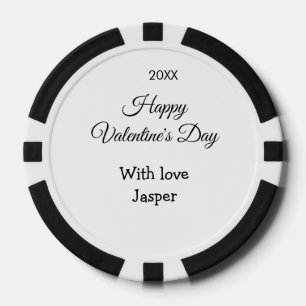 Happy Valentine's day name love simple year stylis Poker Chips