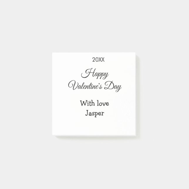 Happy Valentine's day name love simple year stylis Post-it Notes (Front)