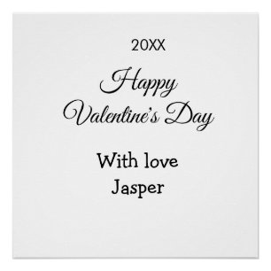 Happy Valentine's day name love simple year stylis Poster