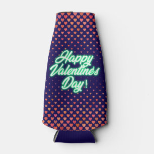 Happy Valentine's Day Neon Design-23692 Bottle Cooler