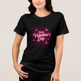 Happy Valentine's Day Neon Glow T-Shirt Design! Tri-Blend Shirt