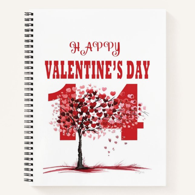 Happy Valentine's Day Notebooks & Writing Pads (Front)