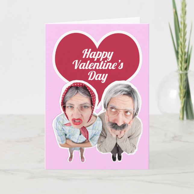 Happy Valentine's Day Old Couple Humor Holiday Card (Front)