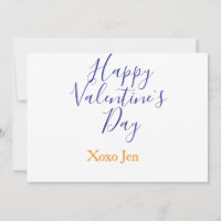 Happy Valentine's day orange blue xoxo love name c