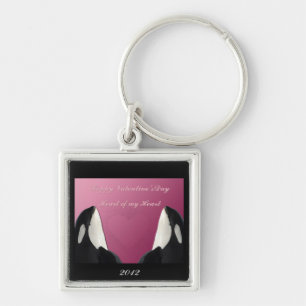 Happy Valentines Day Orca Killer Whale Heart of My Key Ring