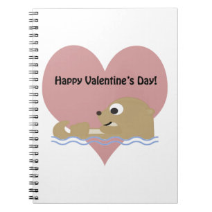 Happy Valentines Day Otter Notebook