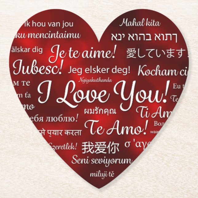 Happy Valentine's Day Paper Coaster (Front)
