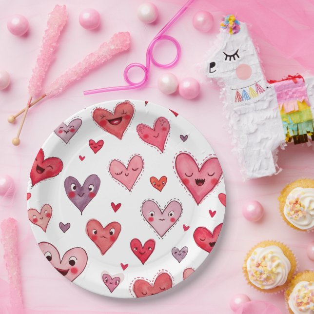  Happy Valentine's Day Paper Plate (Party)