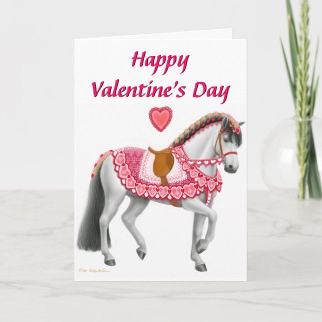 Happy Valentines Day Parade Horse Card (Front)