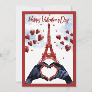 Happy Valentine's Day Paris Holiday Card