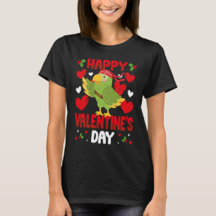 Happy Valentines Day Parrot Heart Love Animal T-Shirt