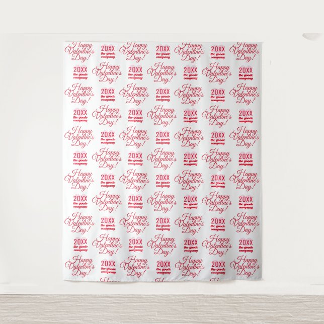 Happy Valentines Day | Party Photo Backdrop Tapestry (Front)