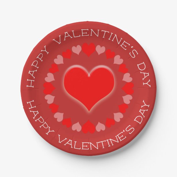 Happy Valentines Day Plates Zazzle UK