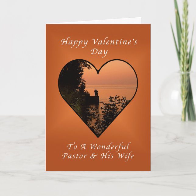 Happy Valentine's Day, Pastor and Wife, Heart Holiday Card (Front)