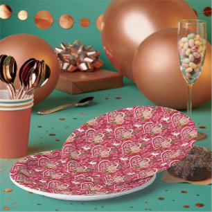 Happy Valentine's day pattern design Paper Plate