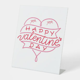 Happy Valentine's Day Pedestal Sign