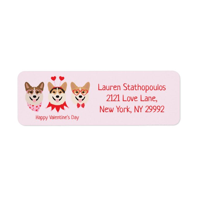 Happy Valentines Day Pembroke Welsh Corgi Dogs (Front)
