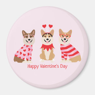 Happy Valentines Day Pembroke Welsh Corgi Dogs Magnet