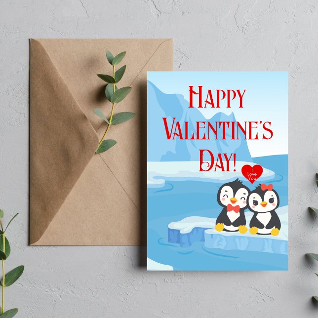 Happy Valentine's Day Penguin Pair (Happy Valentine's Day Penguin Pair)