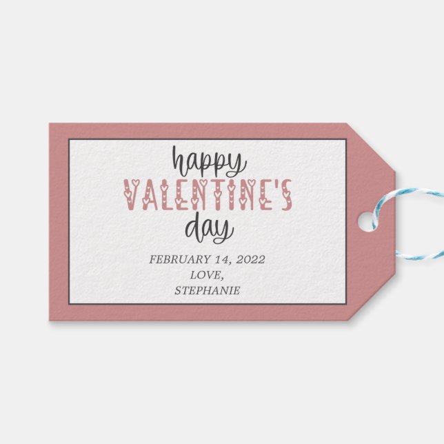Happy Valentine's Day Personalised Gift Tags (Front (Horizontal))