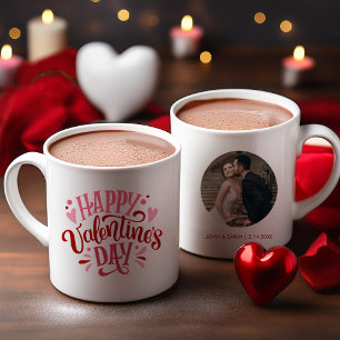 "Happy Valentines Day " Personalised  Two-Tone Coffee Mug