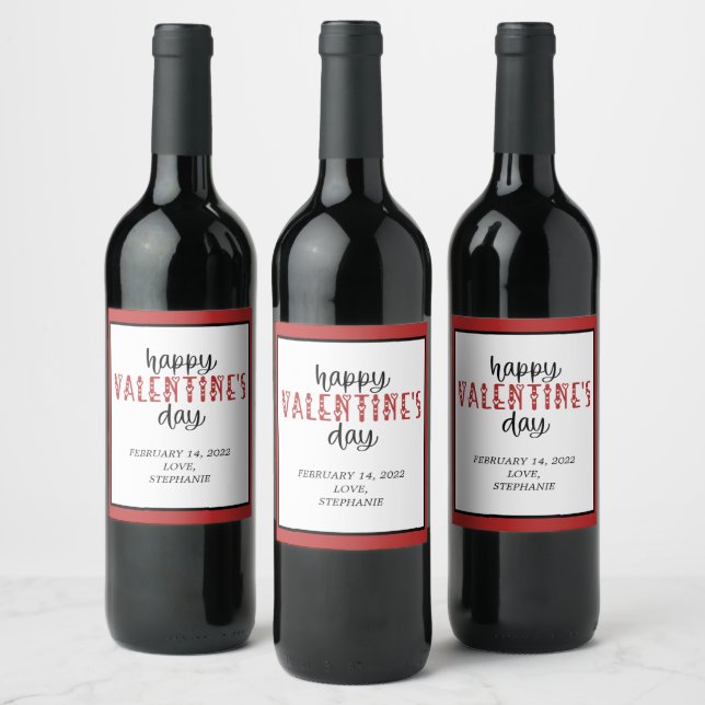 Happy Valentine's Day Personalised Wine Label (Bottles)