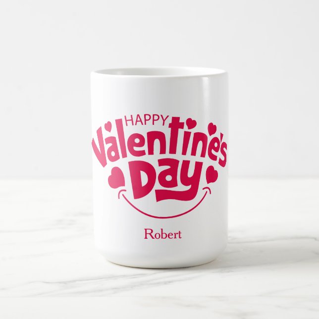 Happy Valentine's day Personalized name Magic Mug (Center)