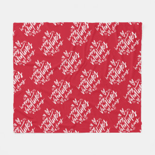 Happy Valentine's Day Personalized Name Text Fleece Blanket