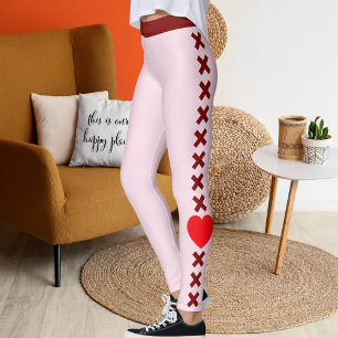 Happy Valentine's Day Pet Lovers Red Personalized Leggings